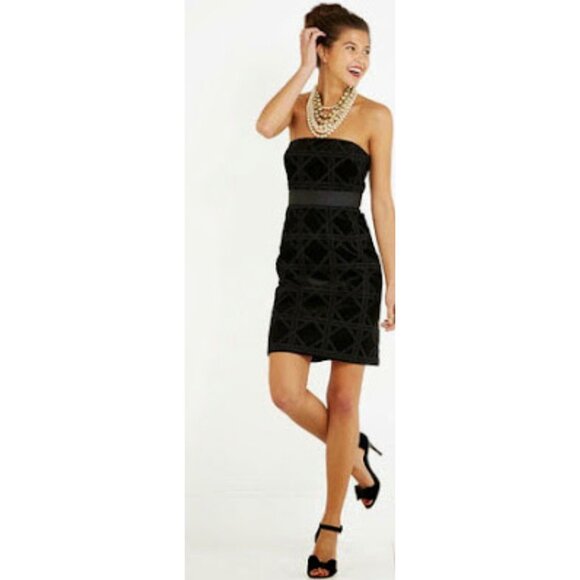 Vineyard Vines Velvet Strapless Lattice Embroidered Carolyn Dress 16 - Picture 11 of 11